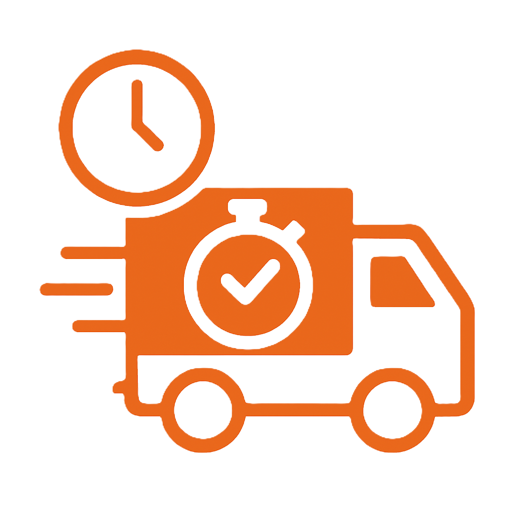 トラックと時計のイラスト